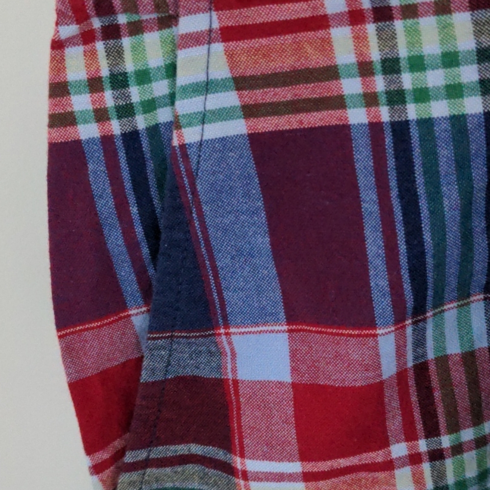 Talbots Women's Size 14 Cotton Side Button Plaid Print Shorts w/Pockets - Picture 4 of 5